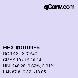 Color code: HEX #DDD9F6 | qconv.com