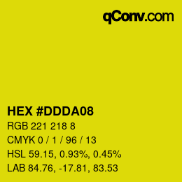 カラーコード: HEX #DDDA08 | qconv.com