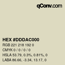 カラーコード: HEX #DDDAC000 | qconv.com