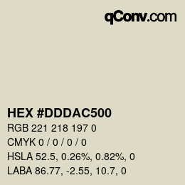 Color code: HEX #DDDAC500 | qconv.com