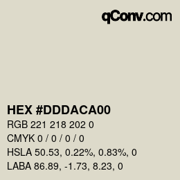 カラーコード: HEX #DDDACA00 | qconv.com