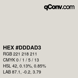 カラーコード: HEX #DDDAD3 | qconv.com