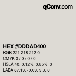 Color code: HEX #DDDAD400 | qconv.com