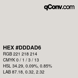 カラーコード: HEX #DDDAD6 | qconv.com