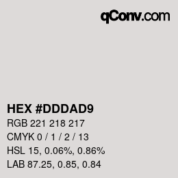 Color code: HEX #DDDAD9 | qconv.com