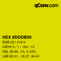 Farbcode: HEX #DDDB00 | qconv.com