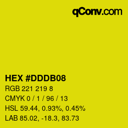 Color code: HEX #DDDB08 | qconv.com