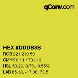 Color code: HEX #DDDB3B | qconv.com