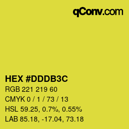 Color code: HEX #DDDB3C | qconv.com