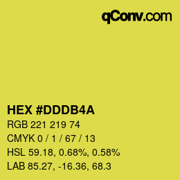 Color code: HEX #DDDB4A | qconv.com