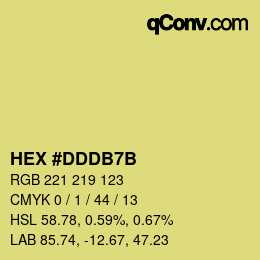 颜色代码: HEX #DDDB7B | qconv.com
