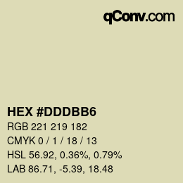 颜色代码: HEX #DDDBB6 | qconv.com