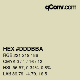 カラーコード: HEX #DDDBBA | qconv.com