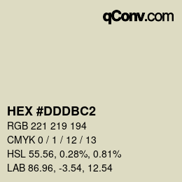 Color code: HEX #DDDBC2 | qconv.com