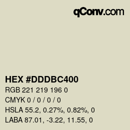 Color code: HEX #DDDBC400 | qconv.com