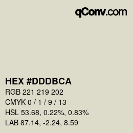 カラーコード: HEX #DDDBCA | qconv.com