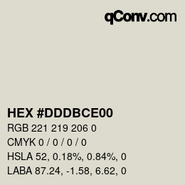Color code: HEX #DDDBCE00 | qconv.com