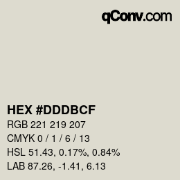 カラーコード: HEX #DDDBCF | qconv.com