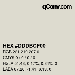 Color code: HEX #DDDBCF00 | qconv.com