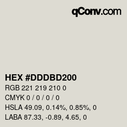 颜色代码: HEX #DDDBD200 | qconv.com