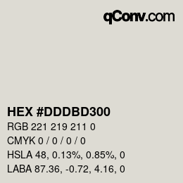 Color code: HEX #DDDBD300 | qconv.com
