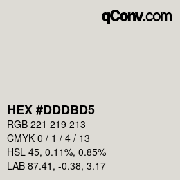 カラーコード: HEX #DDDBD5 | qconv.com