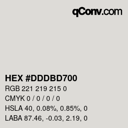 Color code: HEX #DDDBD700 | qconv.com