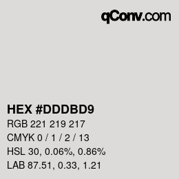 カラーコード: HEX #DDDBD9 | qconv.com