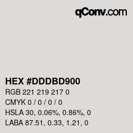 Code couleur: HEX #DDDBD900 | qconv.com