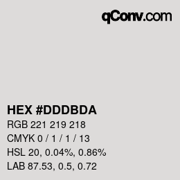 Color code: HEX #DDDBDA | qconv.com