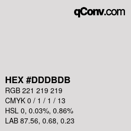 カラーコード: HEX #DDDBDB | qconv.com