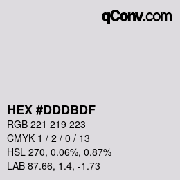 Color code: HEX #DDDBDF | qconv.com