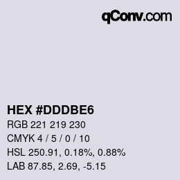 颜色代码: HEX #DDDBE6 | qconv.com