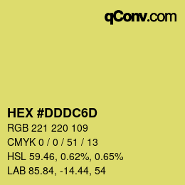 Farbcode: HEX #DDDC6D | qconv.com