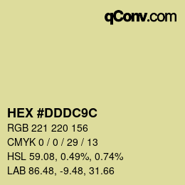 Color code: HEX #DDDC9C | qconv.com