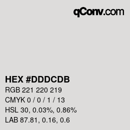カラーコード: HEX #DDDCDB | qconv.com