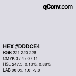 Color code: HEX #DDDCE4 | qconv.com