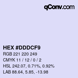 カラーコード: HEX #DDDCF9 | qconv.com