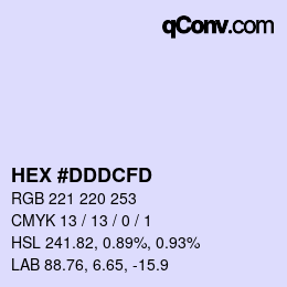 カラーコード: HEX #DDDCFD | qconv.com