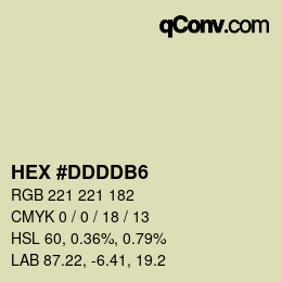 颜色代码: HEX #DDDDB6 | qconv.com