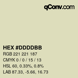颜色代码: HEX #DDDDBB | qconv.com