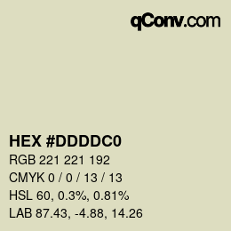 カラーコード: HEX #DDDDC0 | qconv.com