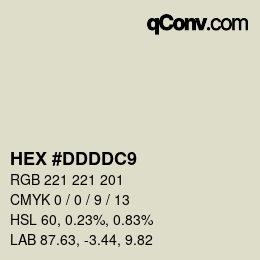 Color code: HEX #DDDDC9 | qconv.com