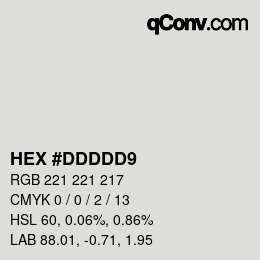 カラーコード: HEX #DDDDD9 | qconv.com
