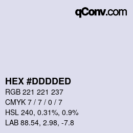 カラーコード: HEX #DDDDED | qconv.com