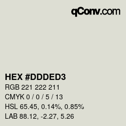 Color code: HEX #DDDED3 | qconv.com