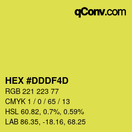 カラーコード: HEX #DDDF4D | qconv.com