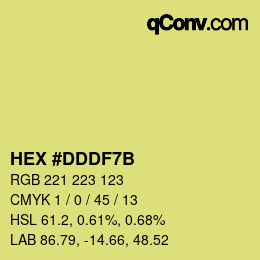カラーコード: HEX #DDDF7B | qconv.com