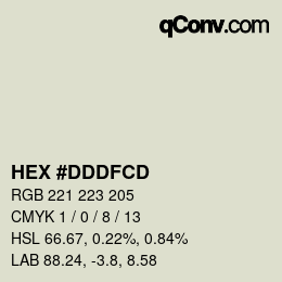 Color code: HEX #DDDFCD | qconv.com