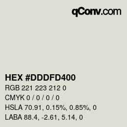 Farbcode: HEX #DDDFD400 | qconv.com